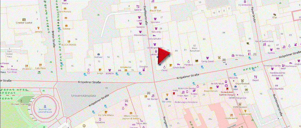 Lageplan des ß Verlags in Rostock